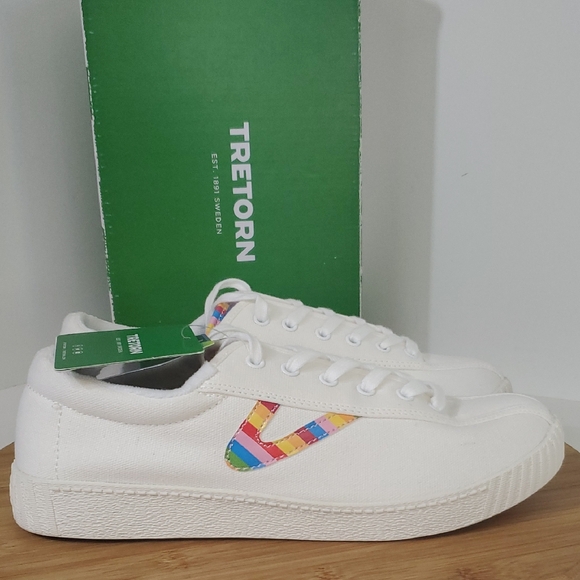 Tretorn Shoes - Tretorn NY Lite White/ Rainbow Sneakers Canvas Women's 8 NIB